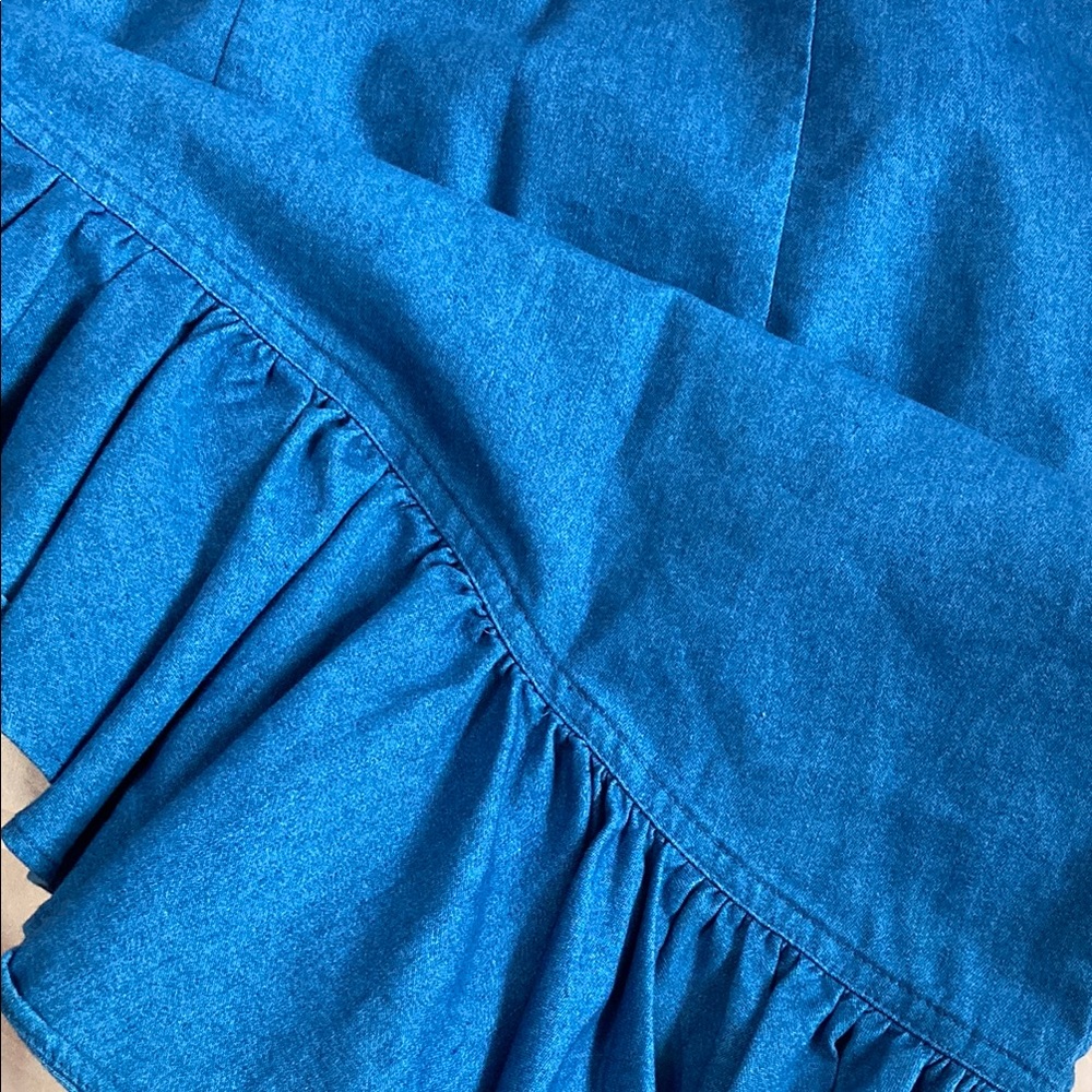 Blue Denim Ruffled Skirt